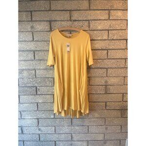 Philosophy Dresses Golden Lotus Yellow Tunic Dress With Pockets M